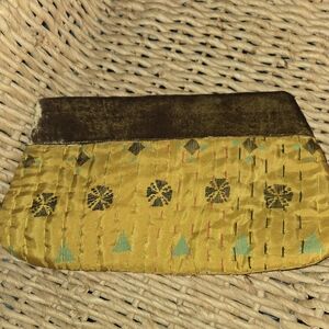 Chan Lu Yellow and Brown Embroidered Clutch